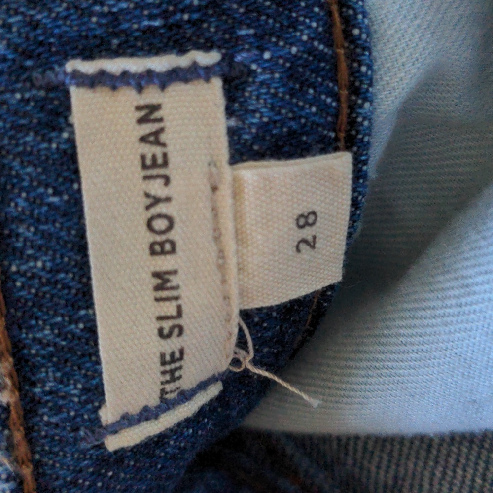 New Madewell slim boy blue jeans.  Size 28.  38" long Medium Blue Wash, Premium - Picture 5 of 9